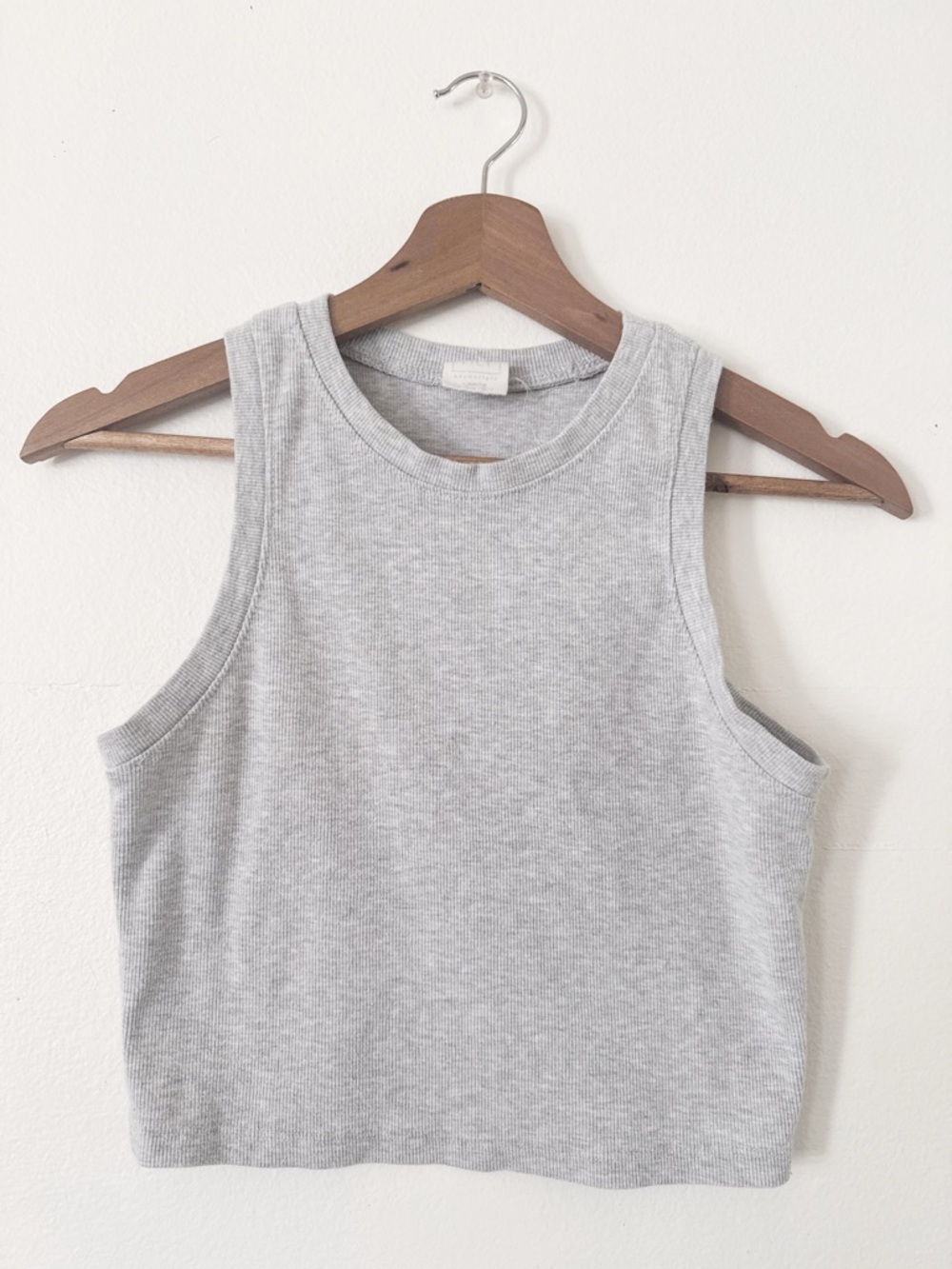 Full Tilt Light Gray Ribbed Crop Tank large